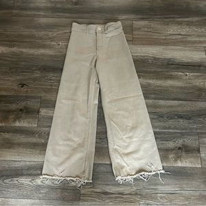 Beige Zara wide leg jeans